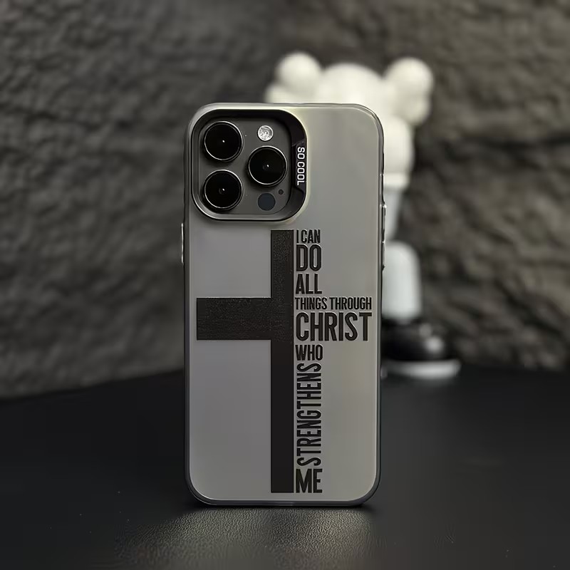 Apple Iphone 16 - 指紋防止クロス聖書柄iPhoneケース iPhone 17 16 15 14