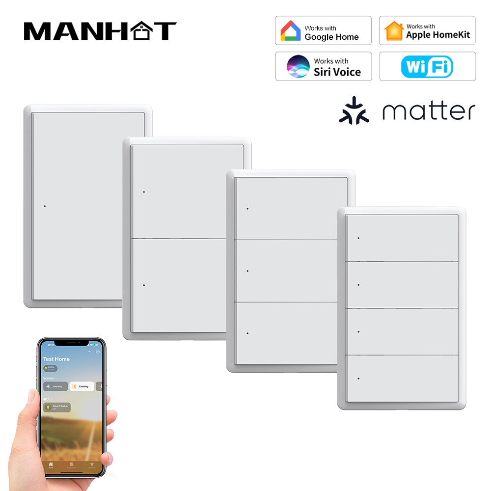 Smart Accessories - MANHOT ホームキット WiFi スマートスイッチ ニュートラル配線不要 USスイッチ