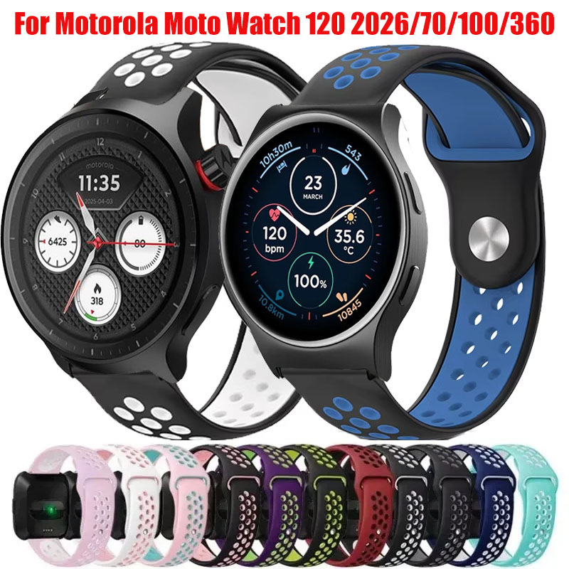Motorola Smartwatch Accessories - 20 ミリメートル 22 ミリメートル通気性交換ストラップモトローラモトウォッチ 120 2026