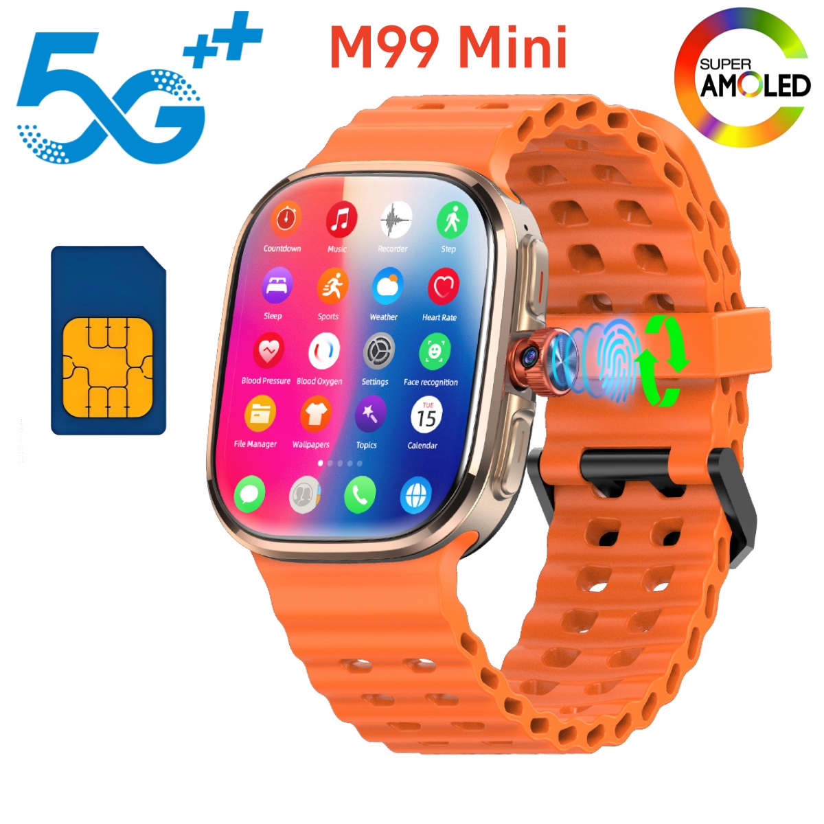 M99ミニスマートウォッチ 5G Android 13.0  - Smartwatch Face のレビューと価格