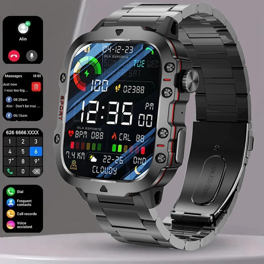 2025年新型ミリタリースマートウォッチ メンズ IP68  - Smartwatch Face のレビューと価格