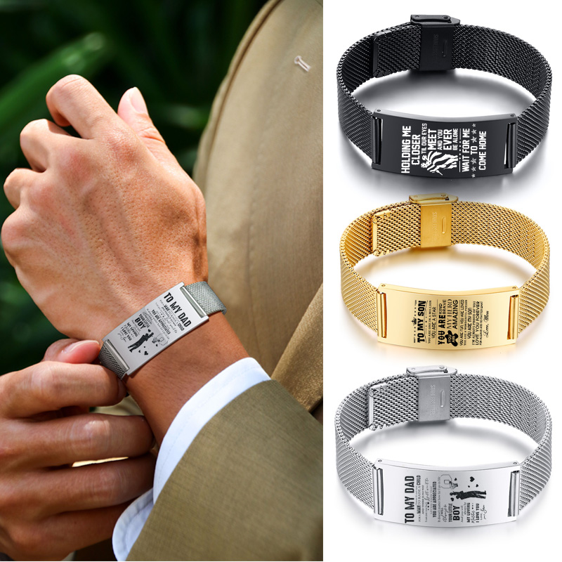 男性ブレスレットメッシュ時計バンドブレスレットステンレススチ - Stainless Mesh Band のレビューと価格